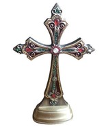 Vintage Royal Limited Enameled &amp; Jeweled 12&quot; Table Top Cross  READ - $1,309.50 MXN