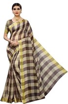FASHION WITH RF Women&#39;s Chanderi Cotton Silk Blend Linen Style Saree with Blouse - £1.55 GBP
