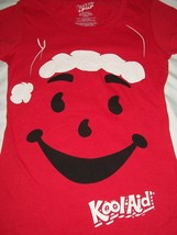 Santa Kool Aid Red Christmas Glitter Tshirt KoolAid Junior 15 17 Size XL - £19.92 GBP