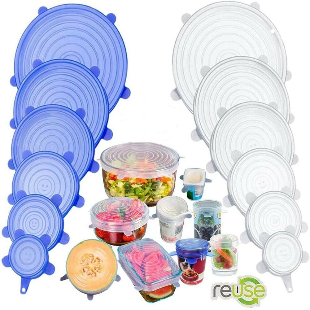Primary image for Silicone Cover Stretch Lids Reusable Airtight Food Wrap Cover Seal Bowl cookware