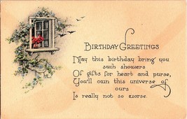 Vintage Postcard Birthday Greetings Divided Back Unposted Spring Window ... - £2.35 GBP