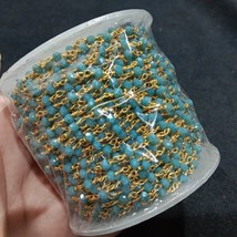Turquoise Blue Crystal Beads Ganthan Mala 2 Meter - £15.66 GBP