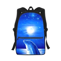 dolphin animal Men Women Backpack 3D Print Fashion Student School Bag Laptop Bac - £39.35 GBP