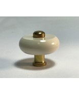 8x White &amp; Polished Brass Drawer Knobs - Amerock - €10,22 EUR