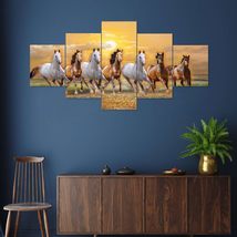 India at your Doorstep Enchanting 7 Horse Wall Painting Bring Strength a... - £49.83 GBP