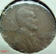 Lincoln Wheat Penny 1935  F - £2.34 GBP