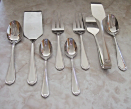LOT OF 8 SERVING PIECES REED BARTON DOMAIN PATTERN 18/10 STAINLESS - $57.60