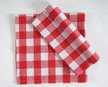 19&quot; x 19&quot; ~ Oversized Dinner Napkins ~ Red &amp; White Check ~ 100% Cotton F... - $22.44