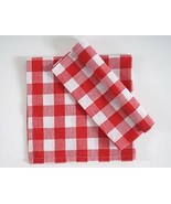 19&quot; x 19&quot; ~ Oversized Dinner Napkins ~ Red &amp; White Check ~ 100% Cotton F... - $30.69 CAD