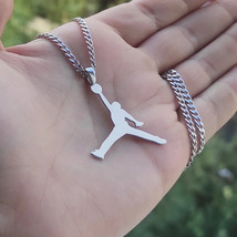 NEW Michael Jordan Jumpman 23 Basketball SILVER Chain Necklace Pendant |... - $363.19 MXN