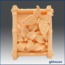 2D Silicone Soap/plaster/polymer clay Mold – Butterfly in Bamboo Frame - £22.55 GBP