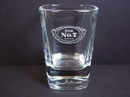 Jack Daniel&#39;s Old No 7 brand tall shot glass white etched logo &amp; signature base - £5.14 GBP