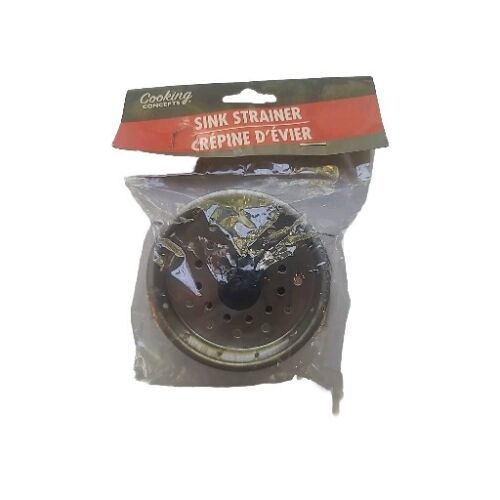 Kitchen Metal Sink Strainer  with rubber stopper by Cooking Concepts - $8.49