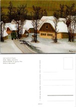 Croatia Ivan Lackovic Winter Detail Oil Glass Village Munich Coll. VTG Postcard - £7.39 GBP
