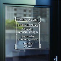 Custom Business Hours Window Decal - Company Name Business Door Sign - Business  - £9.46 GBP+