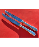 CHRISTOFLE CLUNY Modern Dinner Knife 9 5/8&quot; Set of 2 Silverplate Flatware - £73.88 GBP
