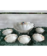 6 Pc.  Antique Vintage Hand Painted Nippon Footed Floral Nut Candy Bowls... - $87.12 CAD