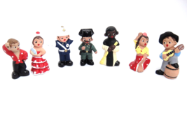 Miniature Clay Figurines International Traditional Costumes Spanish Danc... - £14.07 GBP