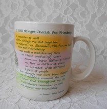 Vintage Mug &quot;I Will Always Cherish Our Friendship...&quot; Blue Mountain Arts... - $8.75