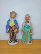 Old Man &amp; Woman w Walking Stick &amp; Book in Hand - Ceramic Crown Royal Home Decor - £14.74 GBP