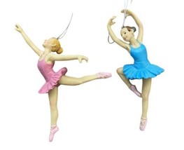 Gallarie II Teen Girl Ballerinas in Pink and Blue Tutus Ornaments Set of 2 - £11.28 GBP