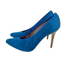 Daniele Ancarani Blue Satin Pumps Pointed Toe Stiletto High Heels 41 EU 10.5 US - £80.37 GBP