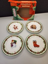 4 Christopher Radko Holiday Celebrations 8 1/4” Salad Plates Christmas - £15.49 GBP