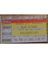 Blue October 2002 Ticket Stub Houston Texas Show Knickerbocker Essex Eng... - $11.64 CAD