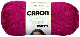 Caron Simply Soft Party Yarn-Fuchsia Sparkle  - $14.39
