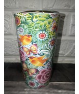 Hallmark Catalina Estrada Floral and Birds Ceramic Travel Mug Red with G... - $13.06