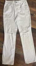 INC Denim White Distressed Straight Jeans Size 2/26 High Rise 100% Cotto... - $17.82