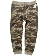 Lucky Brand L Green Camouflage Cloud Soft Suede Terry Fleece Taper Joggers - $37.13