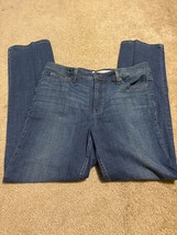 Jones New York Jeans Women&#39;s Size 14 Mid Rise Slim Straight Dark Wash Denim - £16.25 GBP