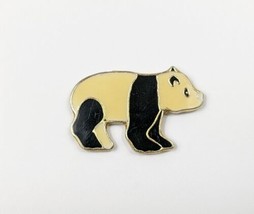 Vintage Panda Bear Enamel Pin Hat Tac Backpack Flair Black &amp; White - £3.61 GBP