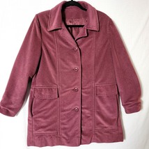 Veloura By Item House Womens Coat Sz 12 Button Front Lined Plum Vintage ... - £14.98 GBP