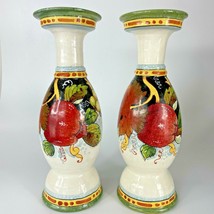 2 Leona Ceramiche Italia Candlestick holders by Leoncini Florence - £176.20 GBP