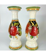 2 Leona Ceramiche Italia Candlestick holders by Leoncini Florence - $225.00