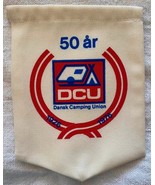 camping banderin, Vintage, 1975, Unión Danesa de Camping (DCU) Medidas -... - $226.15 MXN