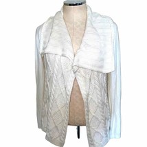 Cabi chunky cable knit open front shawl cardigan cream beige size small - £21.45 GBP