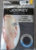 Jockey Essentials Women&#39;s Everyday Seamfree Slimming High Waist Thong Size L - $12.99