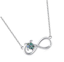 SeaHorse/Turtle/Dolphin/Mermaid Tail Necklace for Women 925 - £96.63 GBP