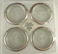 VINTAGE NOS 4PC Lot Barware EALES 1779 Leonard Silverplate Crystal Coast... - $17.84