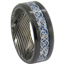 COI Tungsten Carbide Damascus Dragon Ring-TG1819  - £111.55 GBP