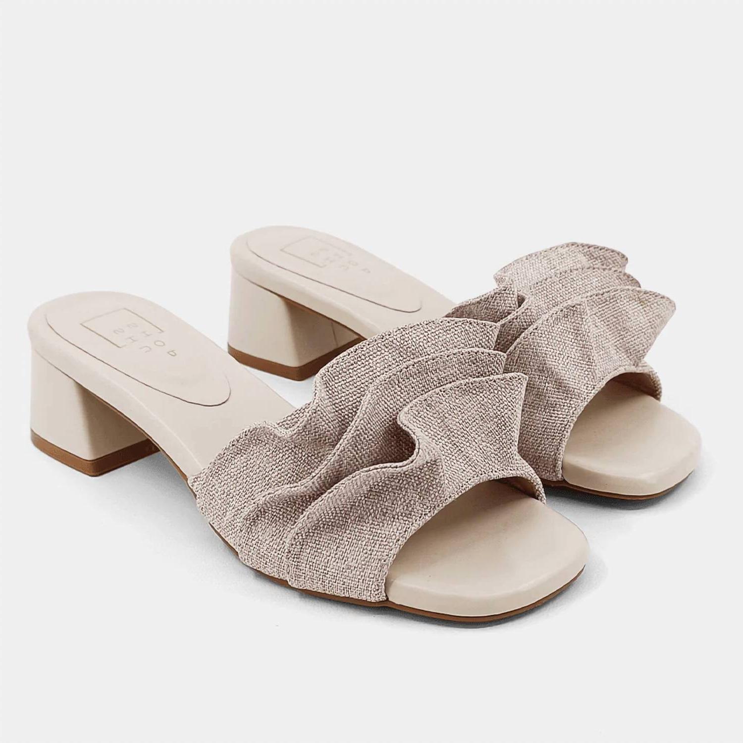 Shu Shop Frances Ruffle Slide Sandal Natural - $28.00