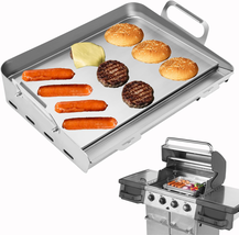 Universal Stainless Steel Griddle, Flat Top Grill with Removable Grease Tray, Gr - £52.67 GBP