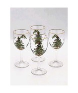 Spode Christmas Tree Wine Glasses Set Of 4 All Purpose Stemware In Origi... - $39.99