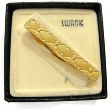 Swank Tie Clip Gold Tone Vintage Men Dress Accessories IOB - £19.37 GBP