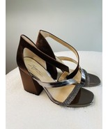 Vince Camuto Brown Silky Bedazzle Heels Womens Sandals Size 6.5 - $89.00