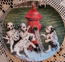 Danbury Mint ~ Splash Patrol ~ Dalmatians Ceramic Plate B7662 ~ &quot;Fire Capers&quot; - £20.51 GBP