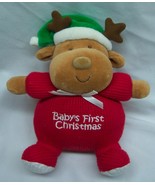 Carter&#39;s &quot;BABY&#39;S FIRST CHRISTMAS&quot; REINDEER RATTLE 6&quot; Plush STUFFED ANIMA... - £11.68 GBP
